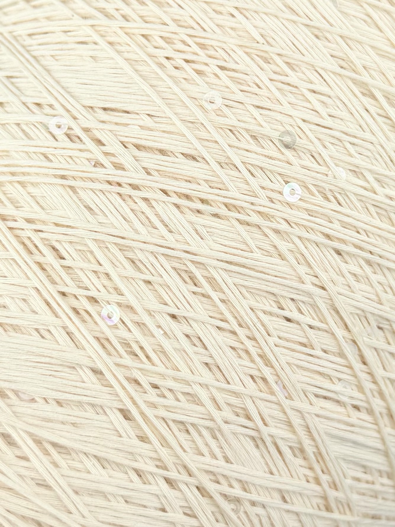 G&G Filati – 100% Cotone con Paillettes 470 m / 100 g col. Panna Perlato